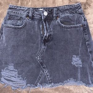 xs pacsun denim ripped skirt